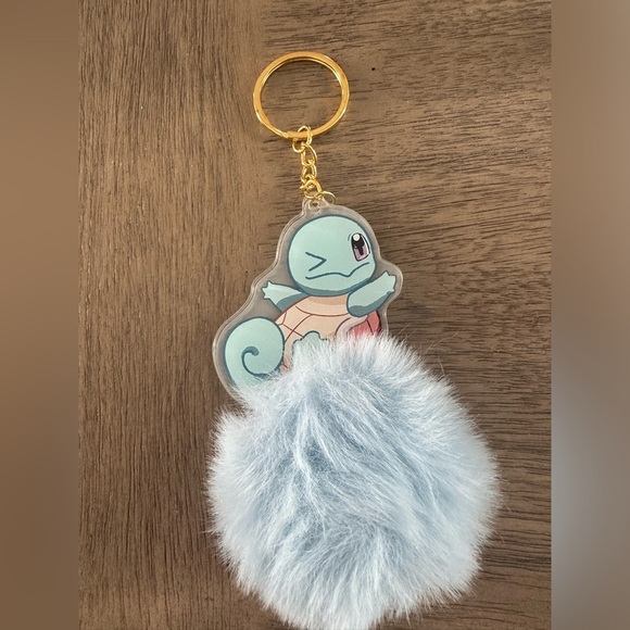 Pokémon Squirtle Puff Ball Purse Charm Keychain - Picture 2 of 2